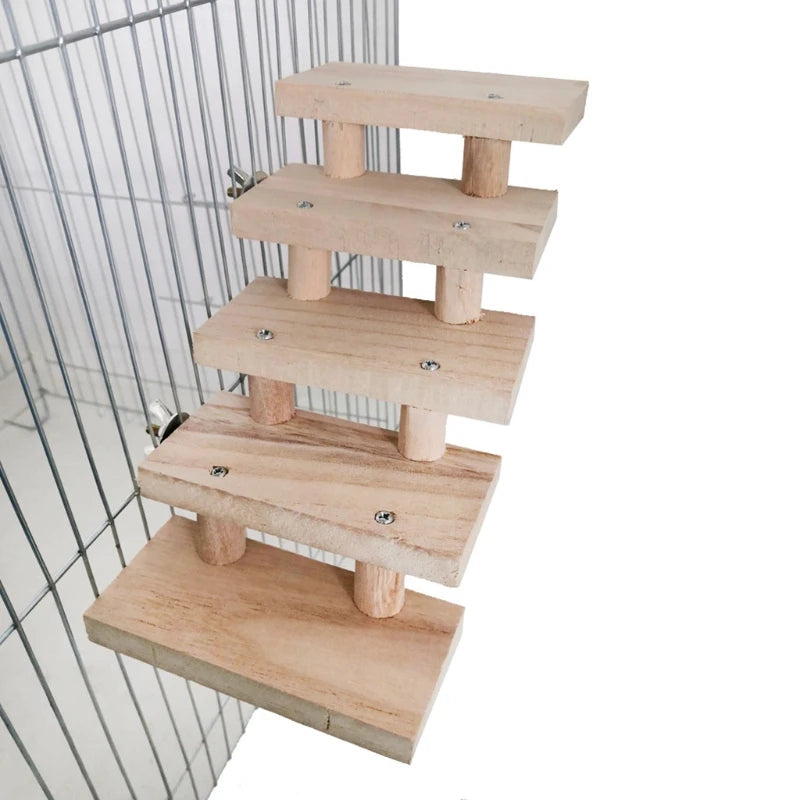 Houten hamsterladder meerlagig – 3 t/m 8 lagen – houtkleur