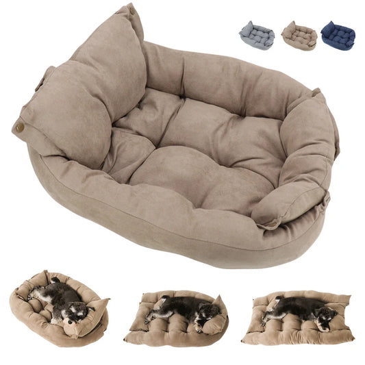 SnuggleNest 3-in-1 Honden- & Kattenbed – Multifunctioneel Warm Winterbed