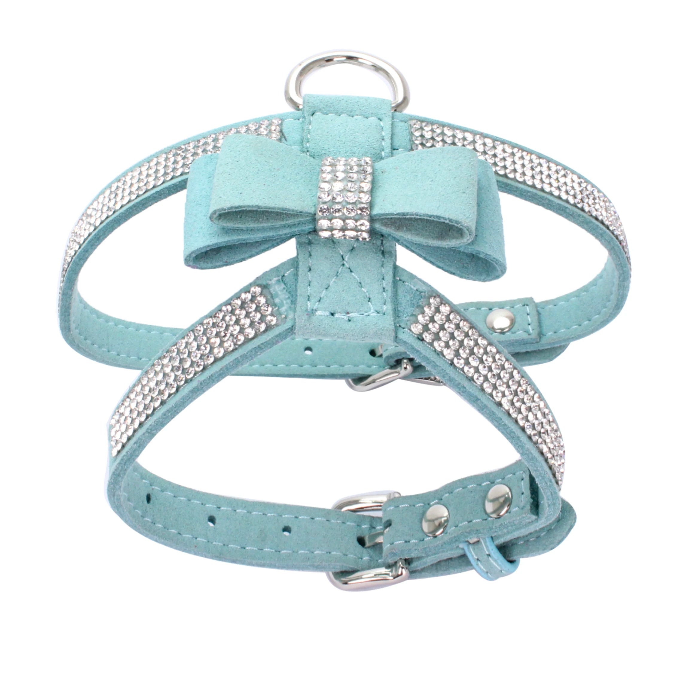 VelvetBow Luxe Honden- & Kattenharnas met Strass Vlinderstrik