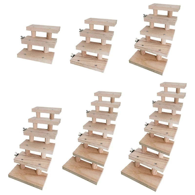 Houten hamsterladder meerlagig – 3 t/m 8 lagen – houtkleur