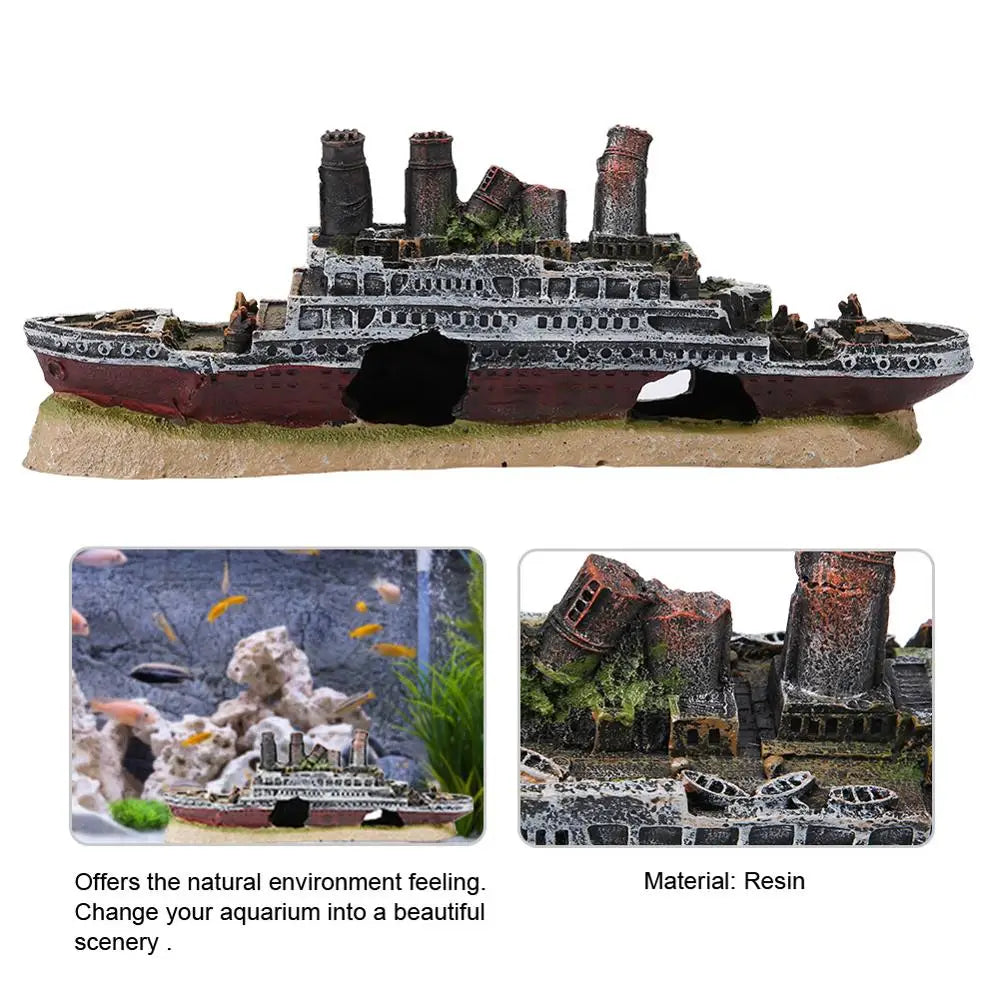 Aquarium Shipwreck Resin Ornament
