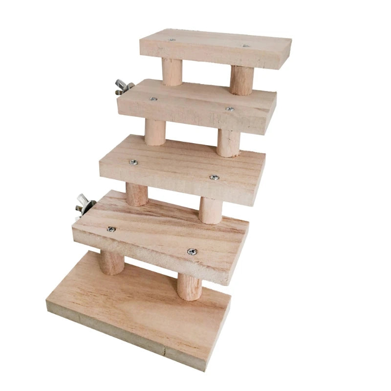 Houten hamsterladder meerlagig – 3 t/m 8 lagen – houtkleur