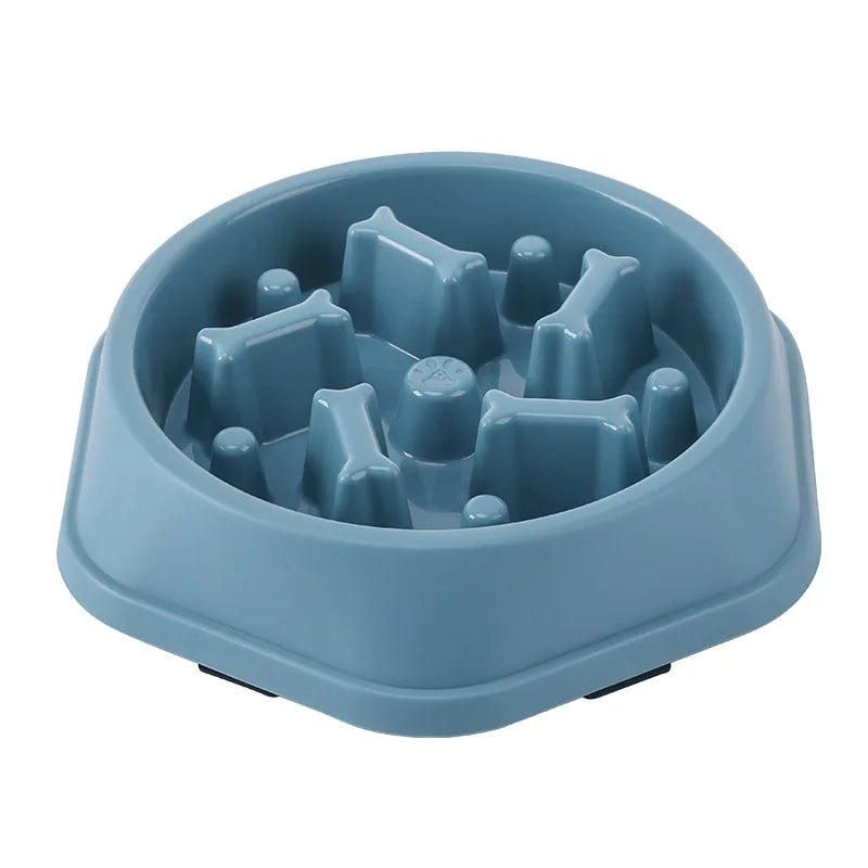 Slow Feeder Hondenbak – Anti-Schrok, BPA-vrij Plastic, Ø20cm Blauw