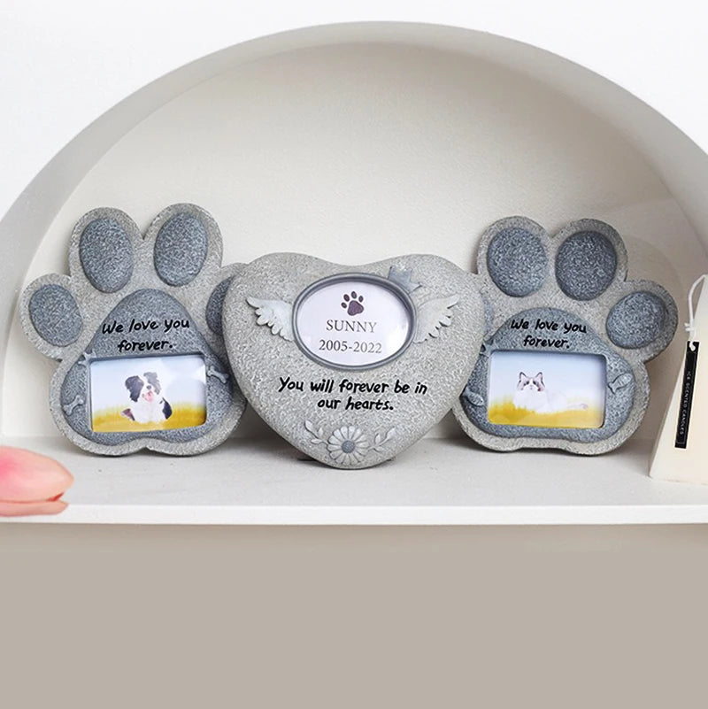 EternalPaw – Creatieve Resin Huisdier Gedenksteen met Fotohouder