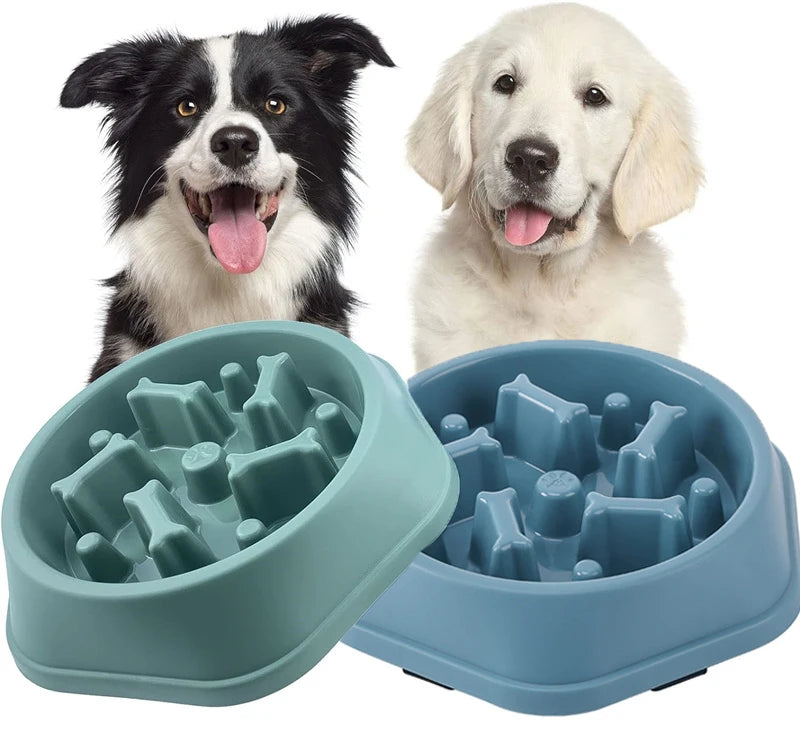 Slow Feeder Hondenbak – Anti-Schrok, BPA-vrij Plastic, Ø20cm Blauw