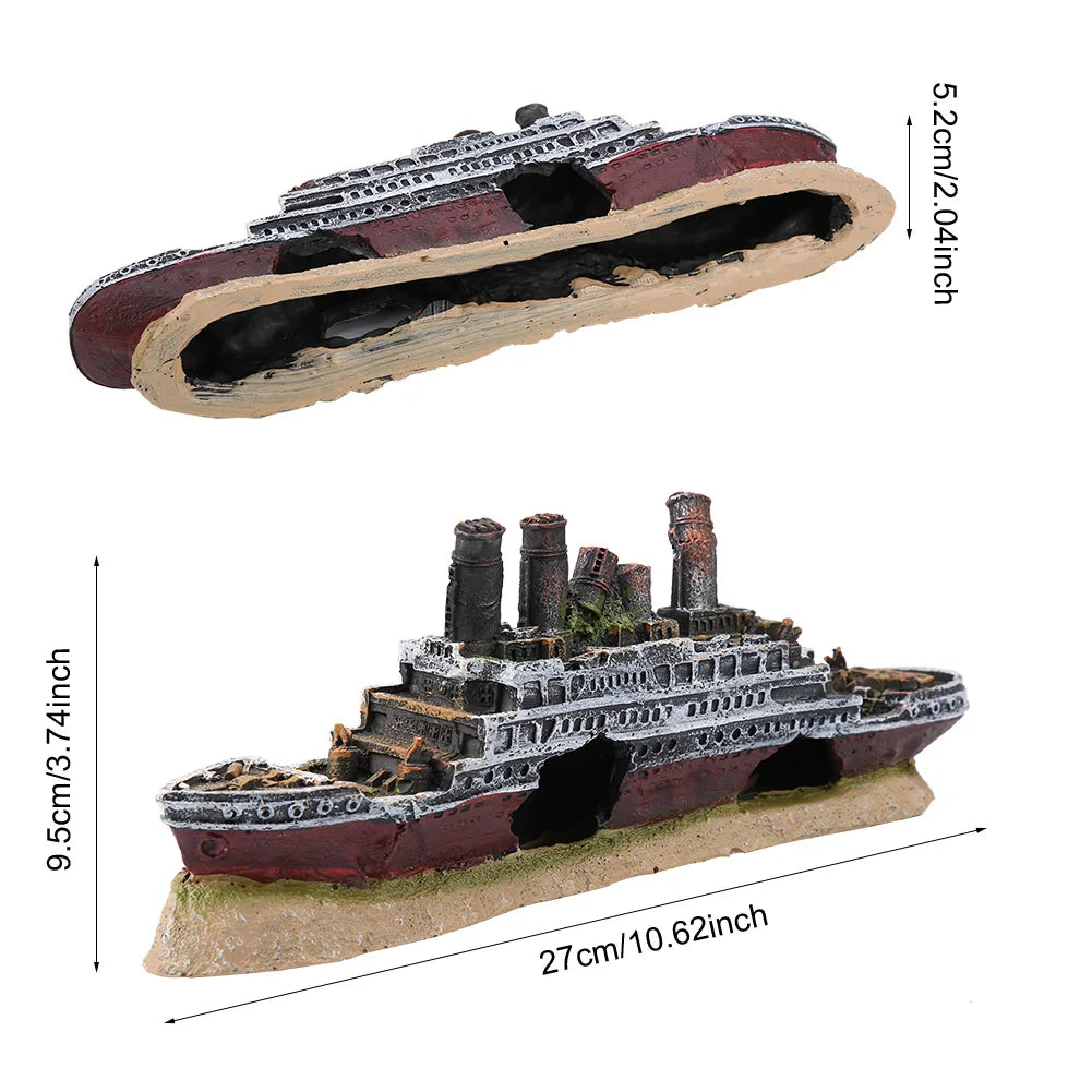 Aquarium Shipwreck Resin Ornament