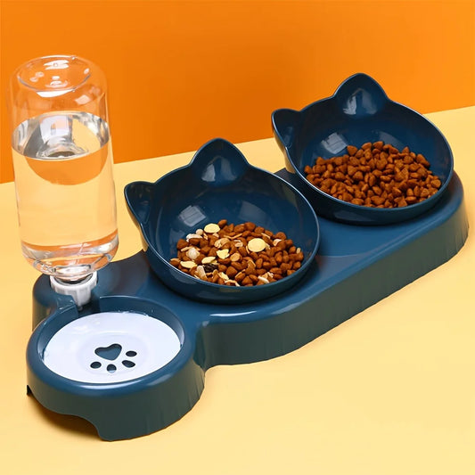 Drink & Eat 3-in-1 Kattenvoerbak Set met Waterdispenser