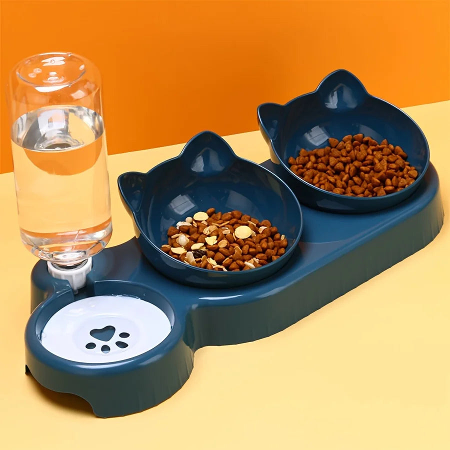Drink & Eat 3-in-1 Kattenvoerbak Set met Waterdispenser