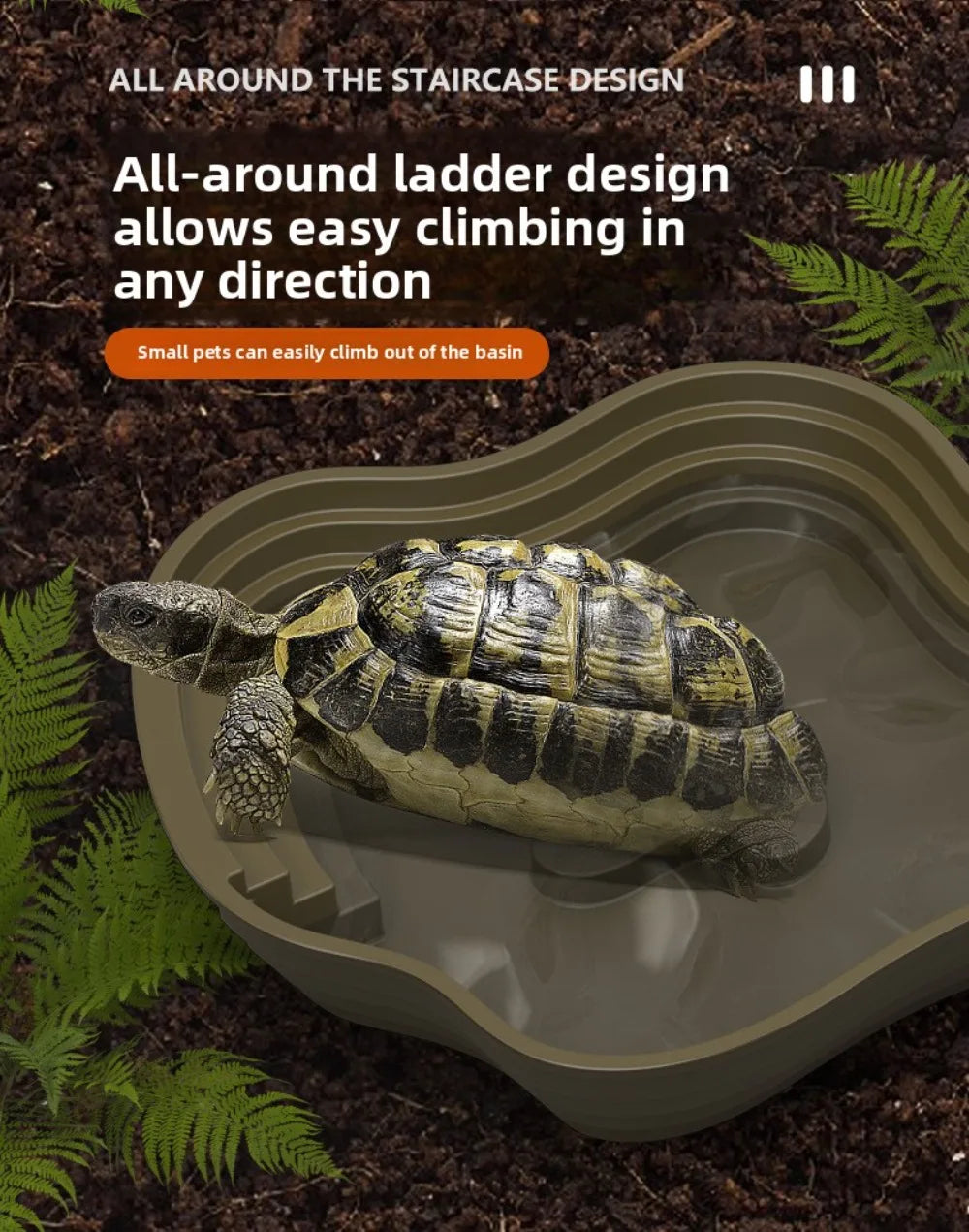 AquaStep Dubbelzijdige Schildpad Water- & Voerbak