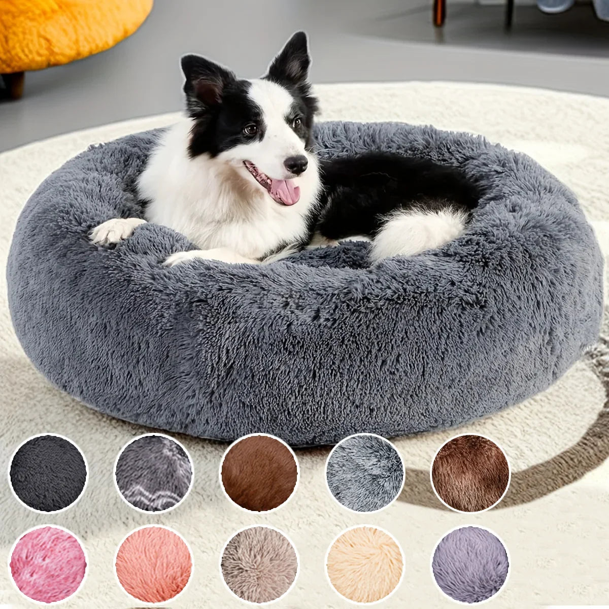 Ronde Dierenmand – Zachte Wasbare Mand voor Hond of Kat, Anti-slip