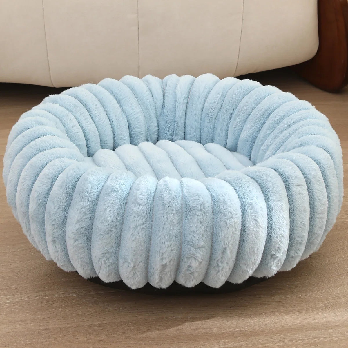 Ronde Pluizen Huisdiermatras  – Warm Wasbaar Bed voor Kat/Hond