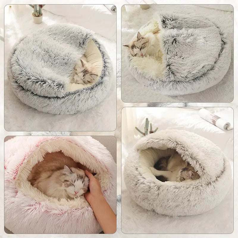 Pluche Kattenmand Ø40cm – Zachte Warmtebed voor Kat of Kleine Hond