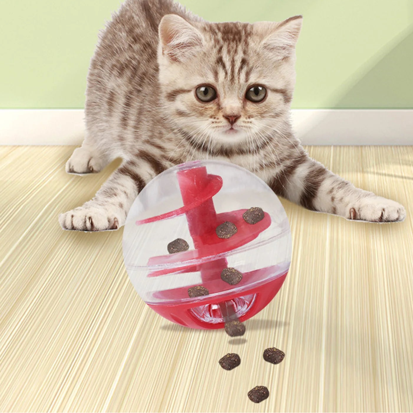 Interactieve Kattenvoerbal – 5 cm, Kunststof, Voor Snacks & Brokjes