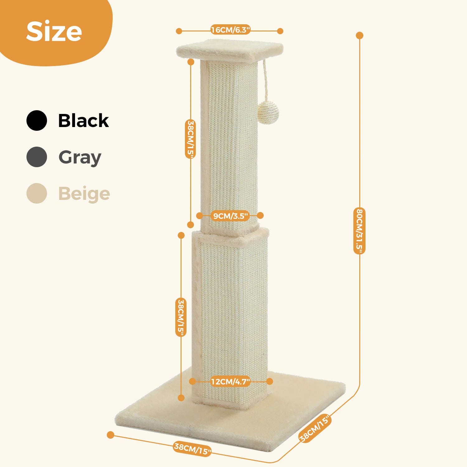 80cm Hoge Krabpaal