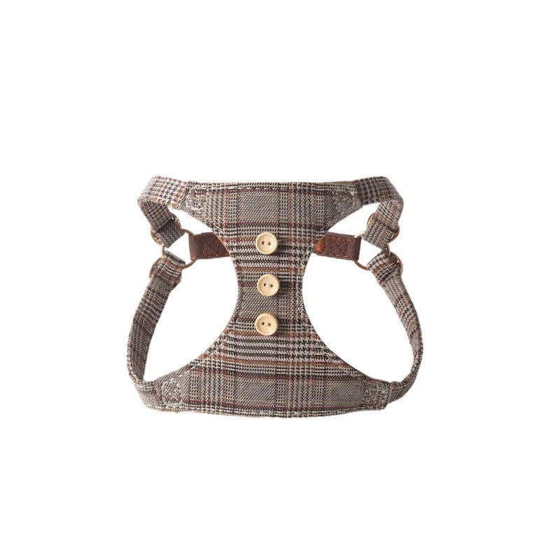 British Plaid – Verstelbaar Hondenharnas met Multifunctionele Lijnset in Britse Stijl