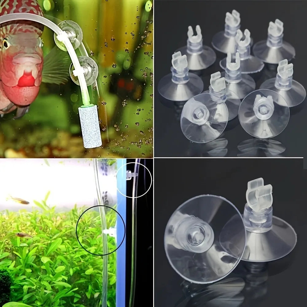AquaGrip Set van 10 Rubberen Aquarium Zuignappen
