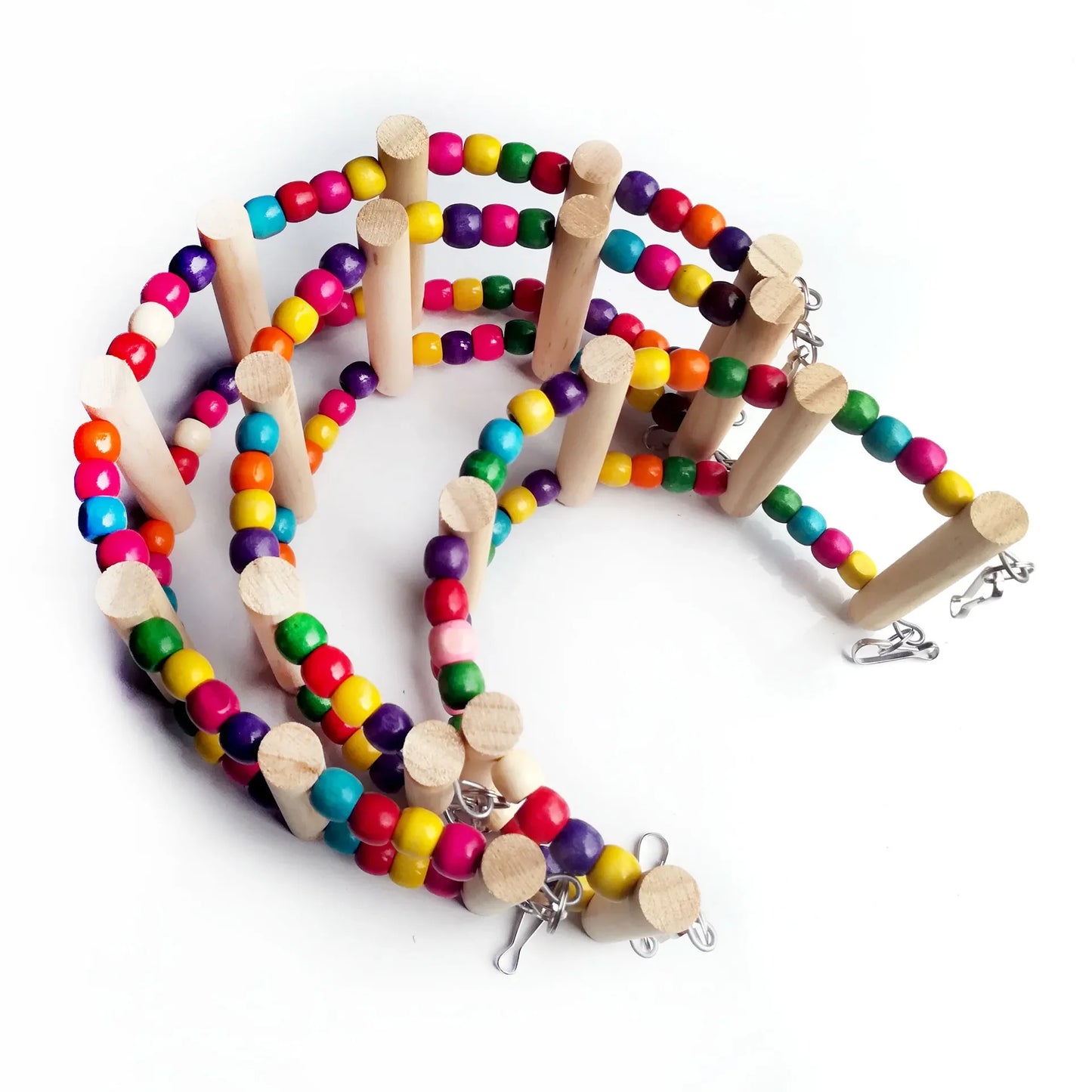 Houten klimladder voor papegaaien – 31–56 cm – met ophanghaken