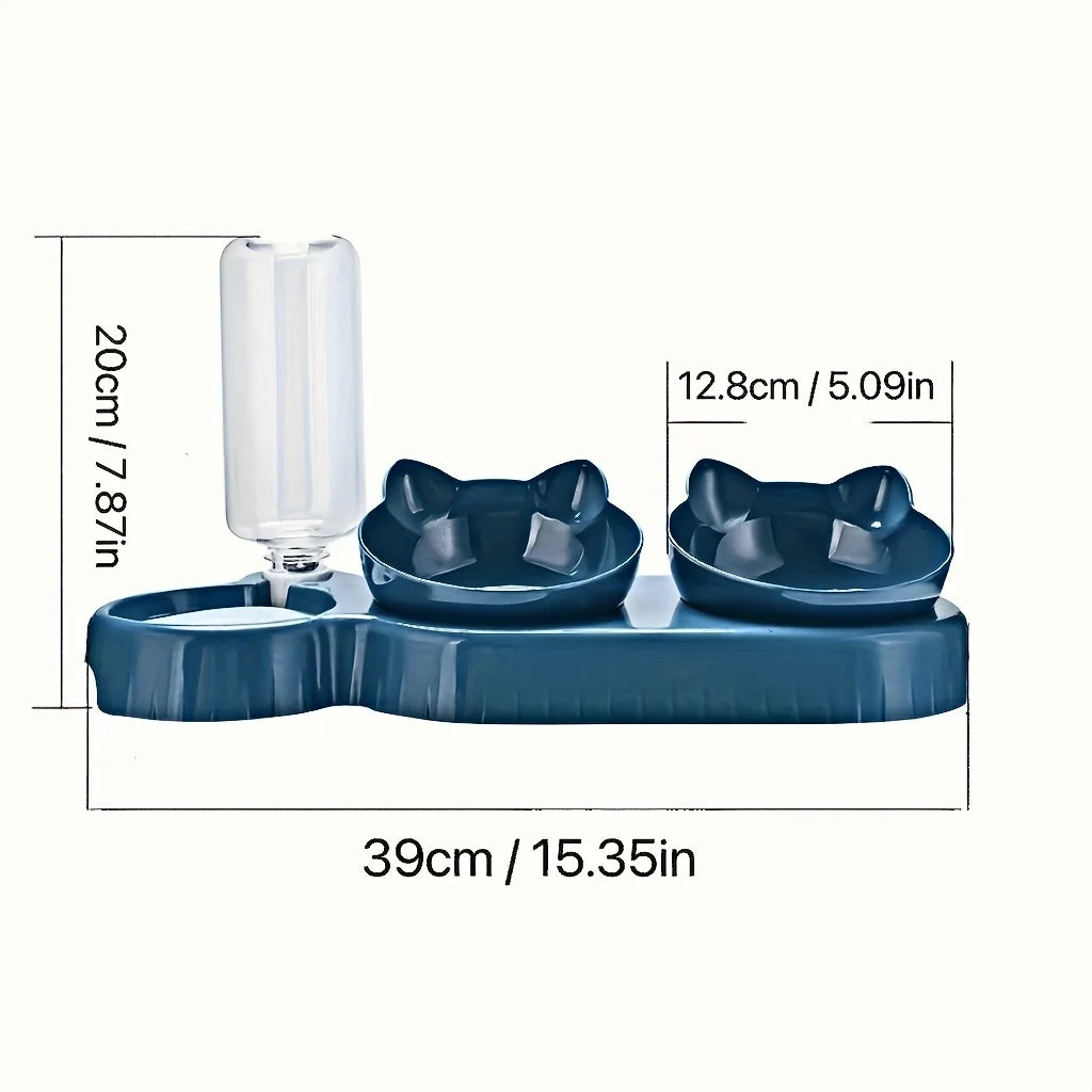 Drink & Eat 3-in-1 Kattenvoerbak Set met Waterdispenser