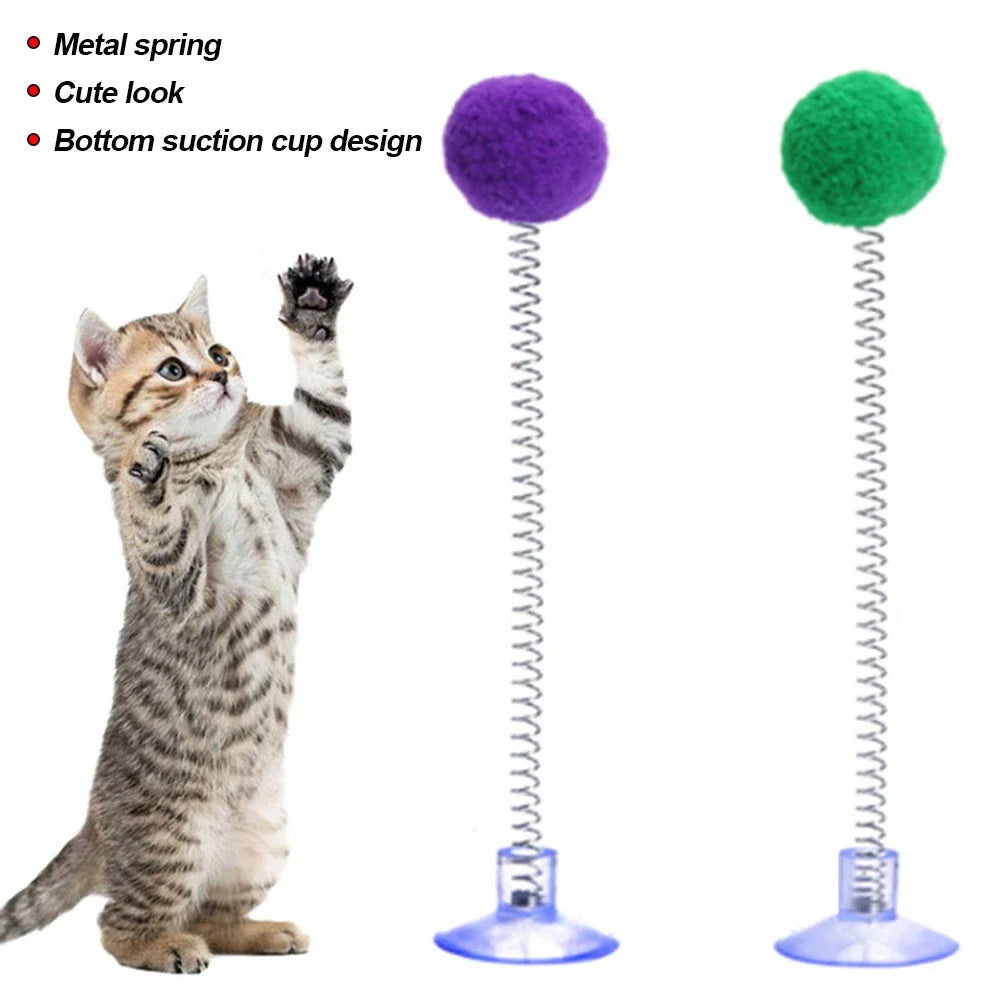 Interactief Katten Speelgoed met Veer en Pluizenbal – 17 cm, Metaal