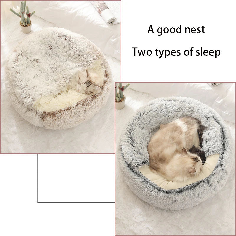 Pluche Kattenmand Ø40cm – Zachte Warmtebed voor Kat of Kleine Hond