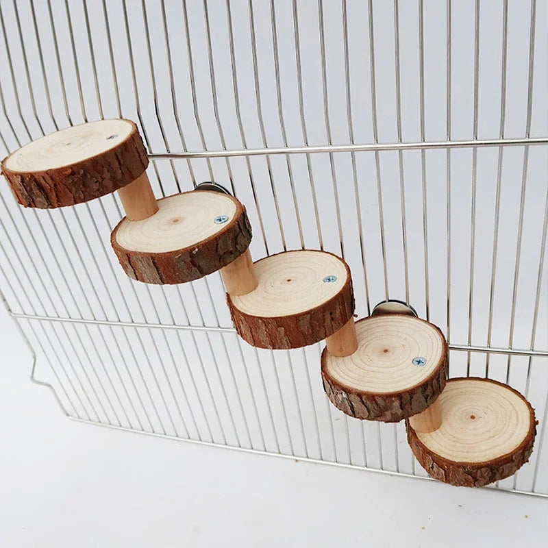 Houten klimladder voor hamsters of vogels – 3 of 5 treden