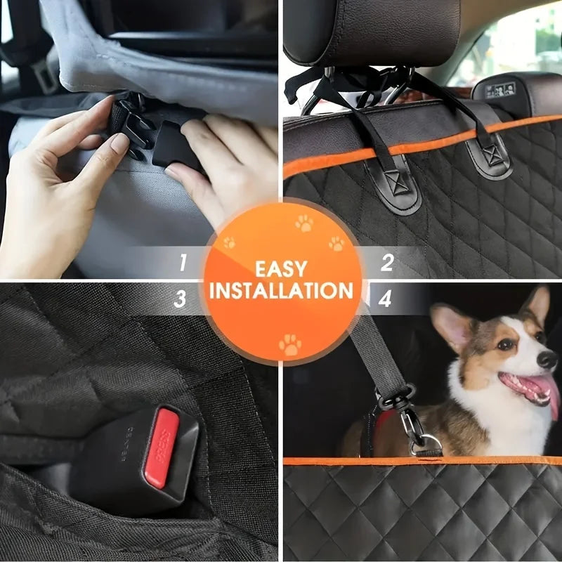 Waterdichte Hondenhammock Auto – 600D Oxford – Zwart