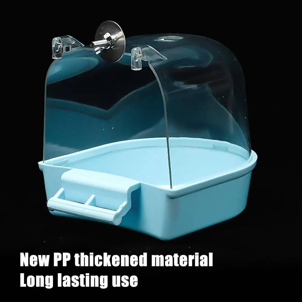 Hangend vogelbad kunststof transparant 13,5×13,5×12,6 cm voor kooi