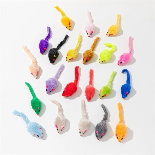 FurryHunt Speelmuizen voor Katten – Konijnenbont Look, Veertjes & Regenboogdesign