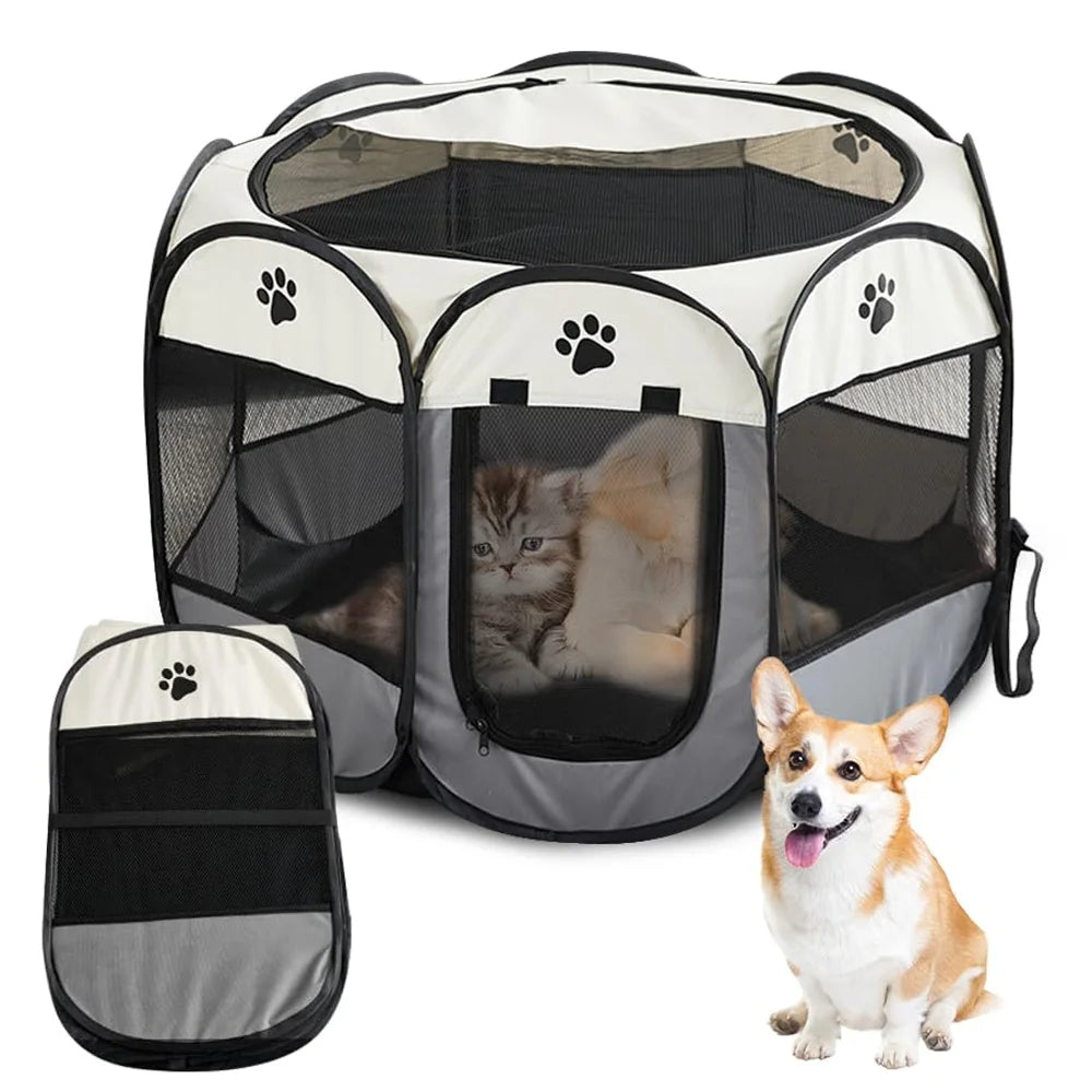 PETSFERA – Opvouwbare Achtzijdige Dierenkooi & Tent