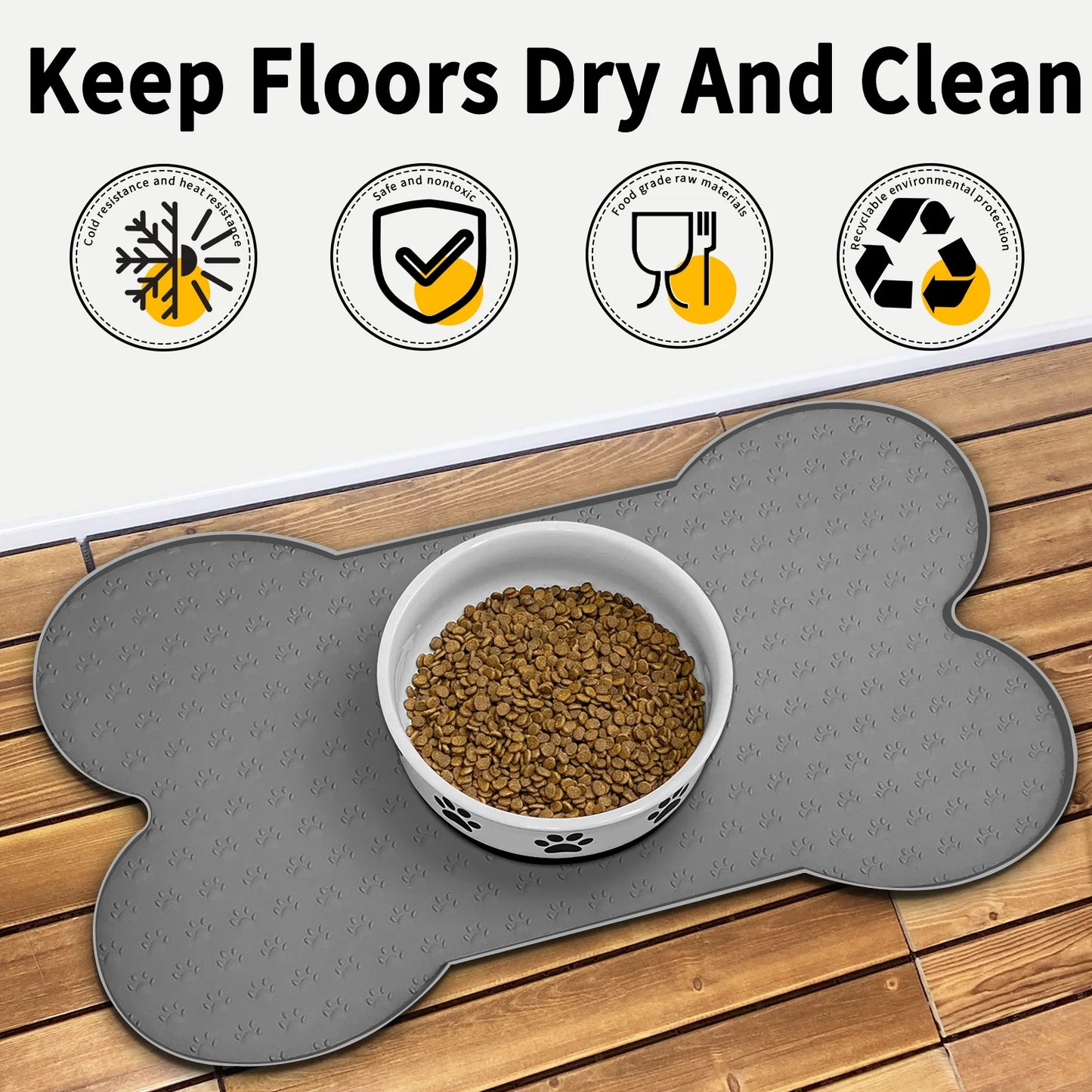 Anti-Slip Siliconen Voedingsmat voor Honden en Katten – Waterdicht