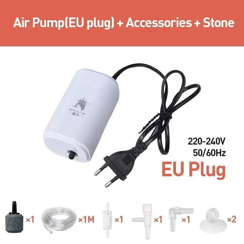 Aquarium luchtpomp 3W ultrastil – 3 l/min – kunststof – EU stekker