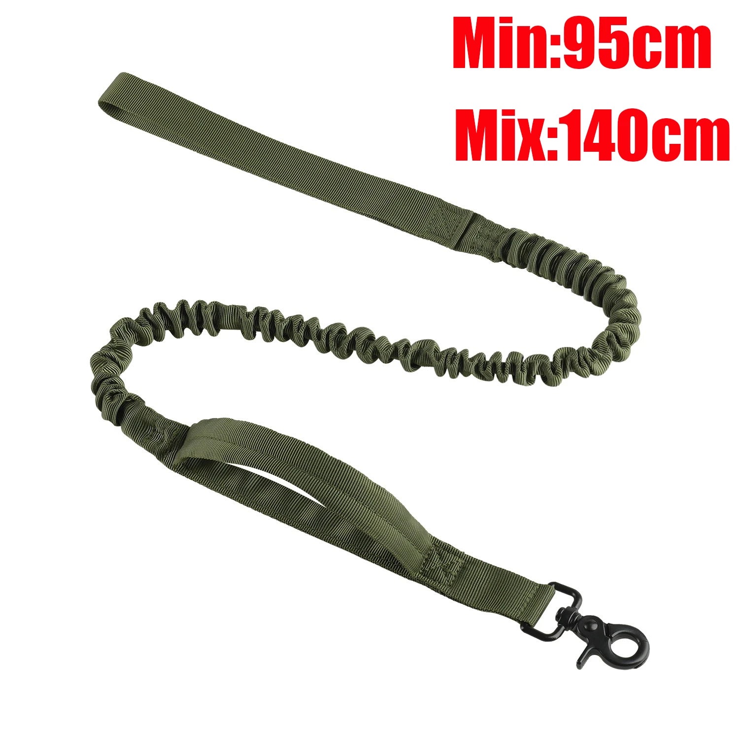 Reflecterende Bungee Hondenriem Nylon  – Voor Grote Honden Zwart