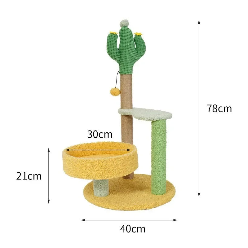Kattenklimpaal Cactusvorm – Sisal & Pluche, Groen Design