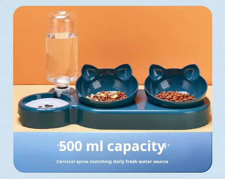 Drink & Eat 3-in-1 Kattenvoerbak Set met Waterdispenser