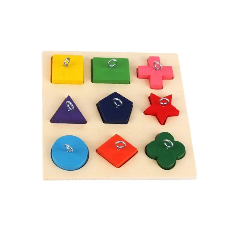 Houten puzzelspeelgoed voor papegaaien – educatief 15x15 cm