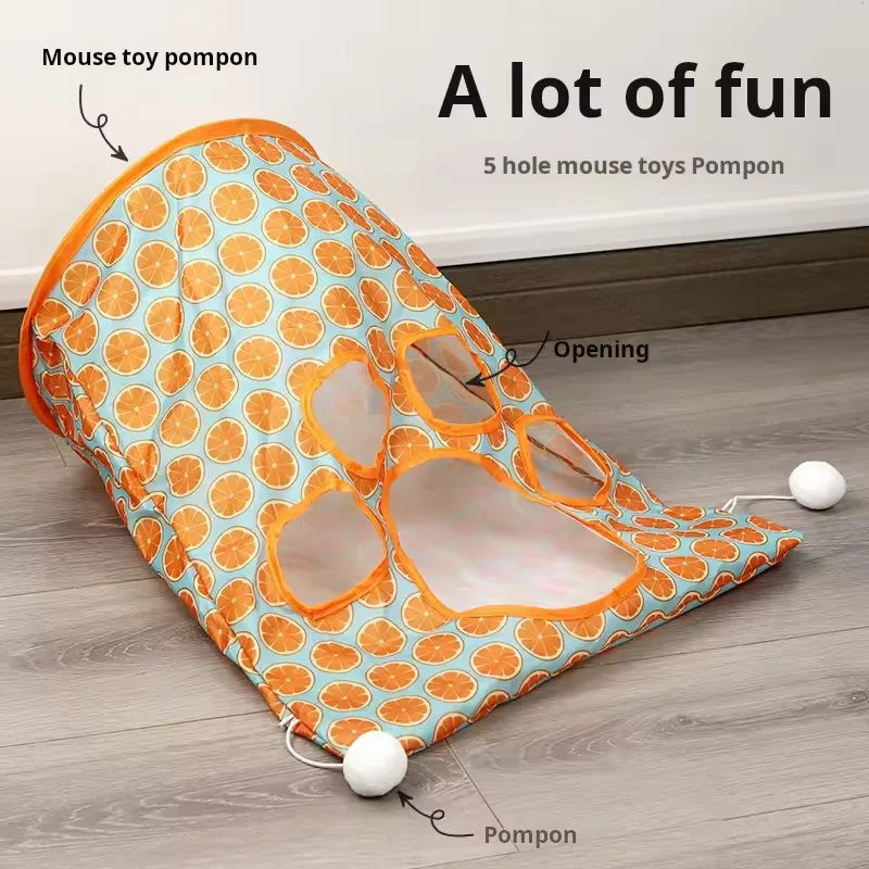 Knisperende Zelfspelende Katten Tunnel – Duurzame Speeltunnel van Polyester