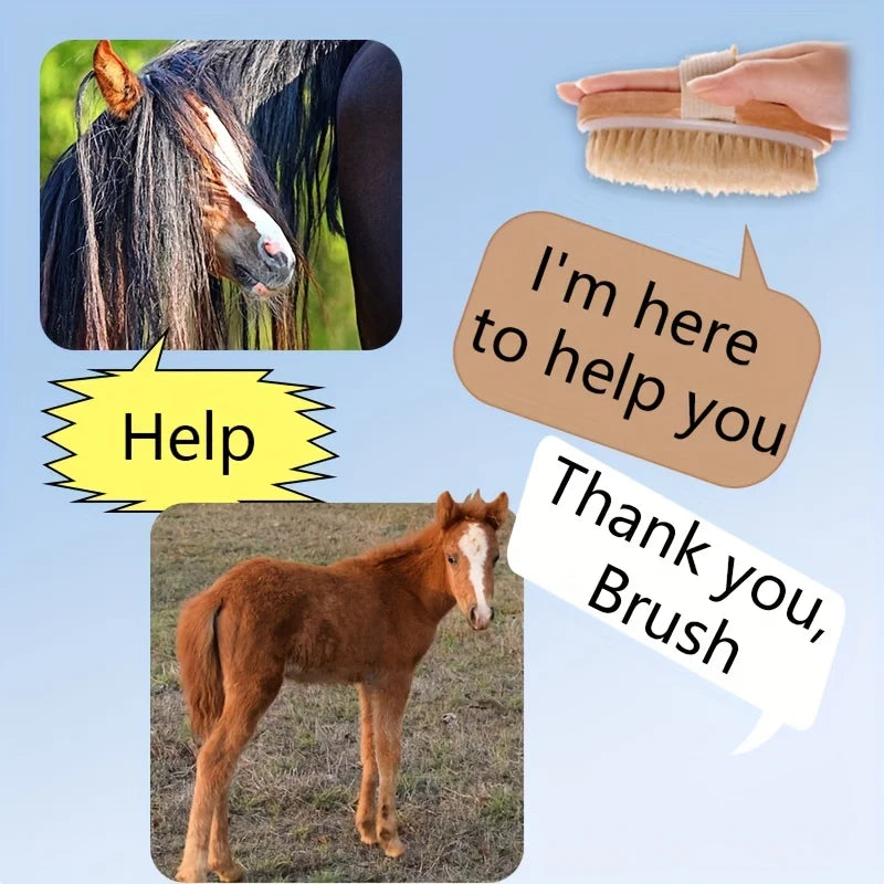 PureMane Care – Natuurlijke Paardenhaar Ontklit- & Reinigingsborstel (1/2-delig)