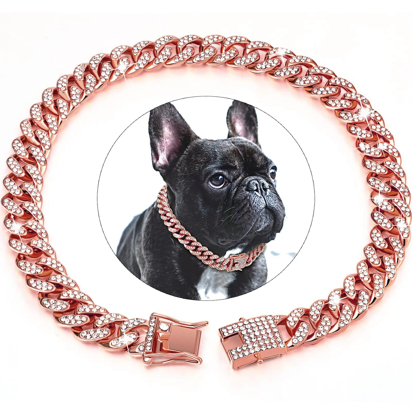 GlamPaw Diamond Cuban Link Halsband