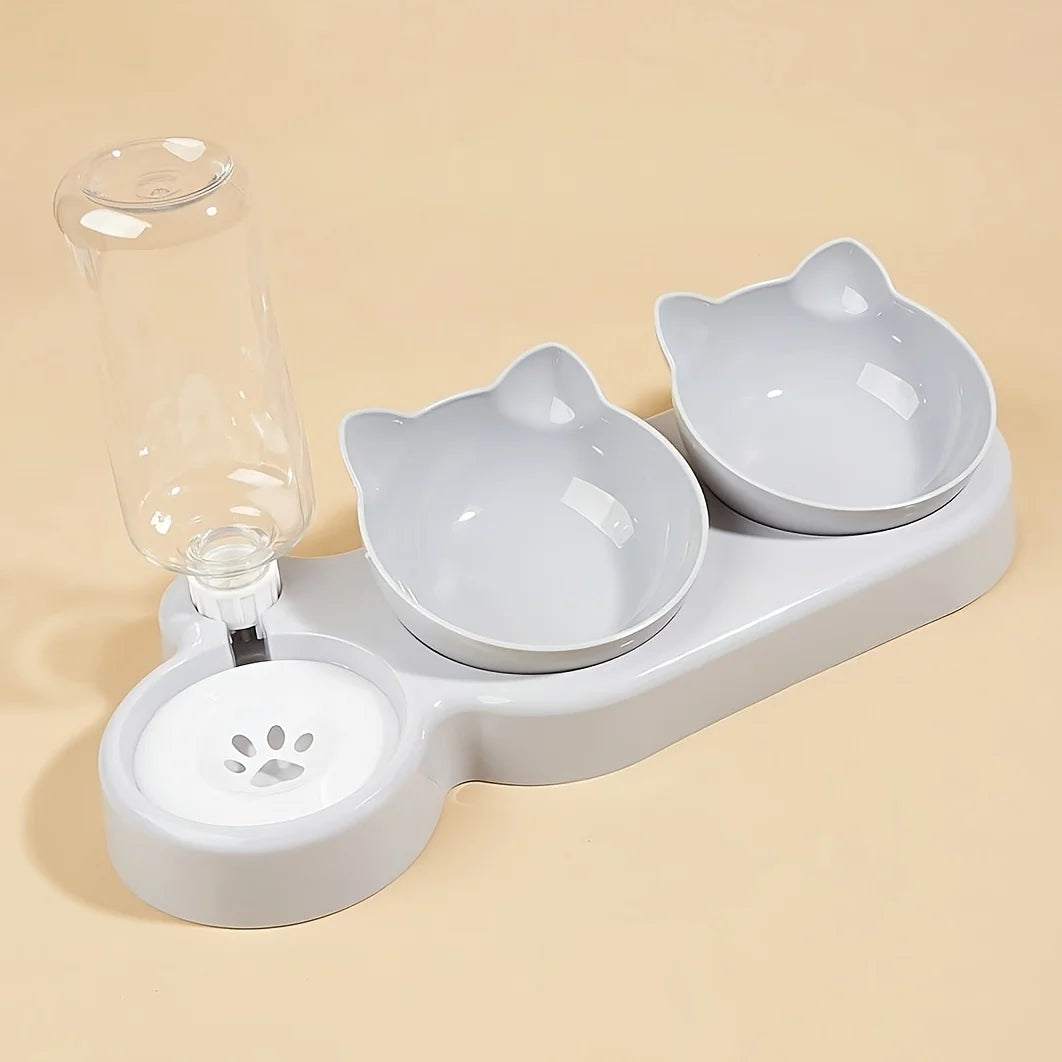 Drink & Eat 3-in-1 Kattenvoerbak Set met Waterdispenser