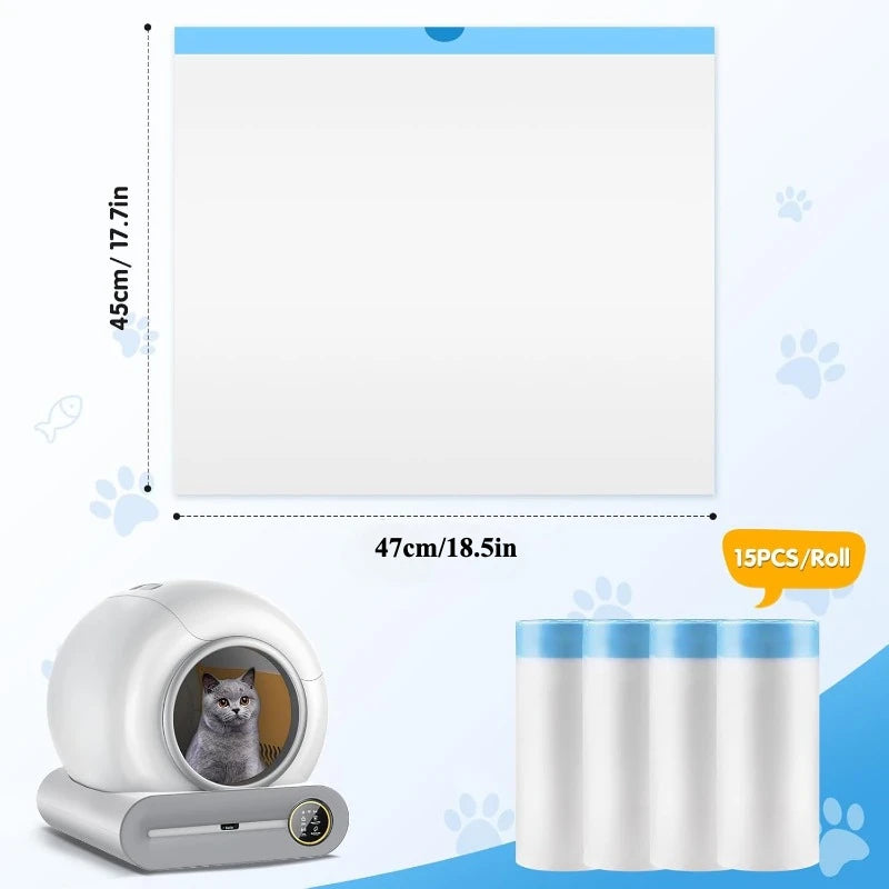 Automatische Kattenbakzakken LDPE, Dubbel Trekkoord, Geurvrij