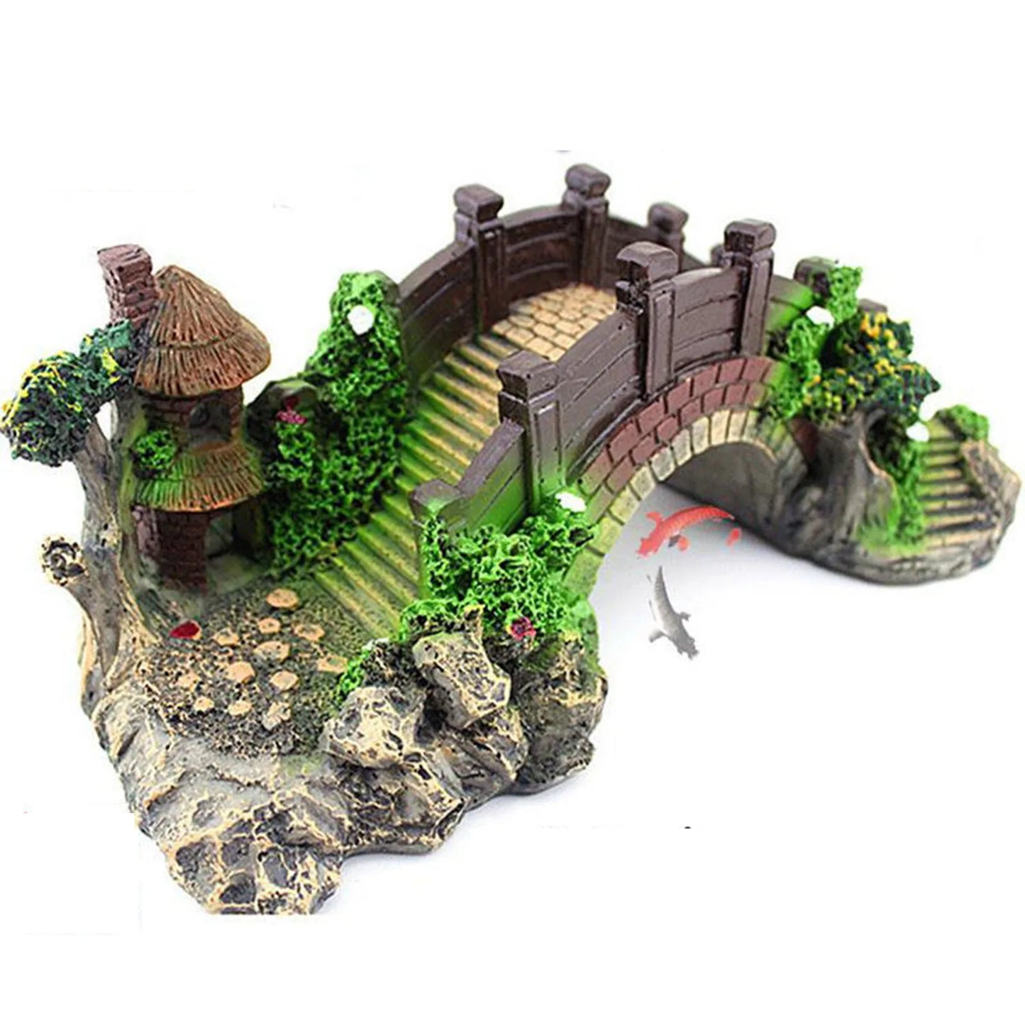 Hars aquarium brug ornament