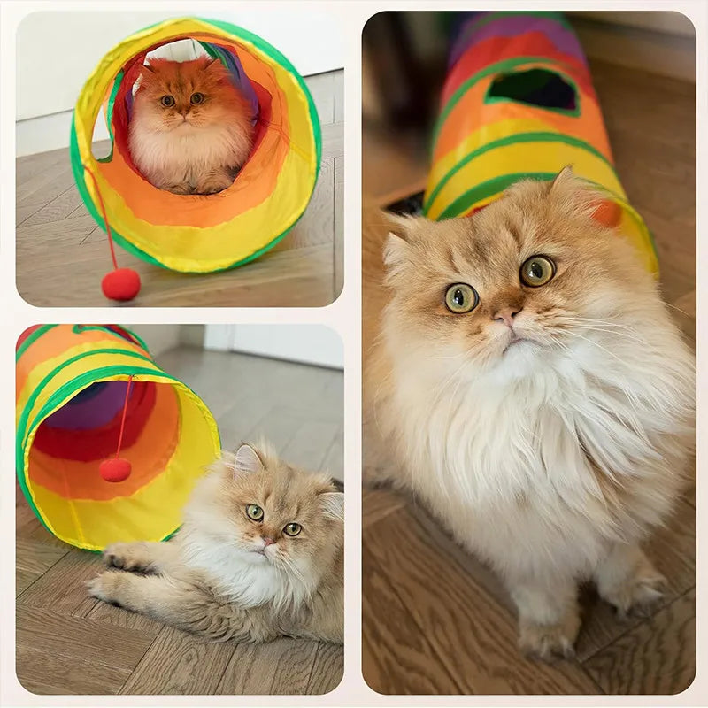 Opvouwbare Kattentunnel – Tunnel van Polyester met Speelballen