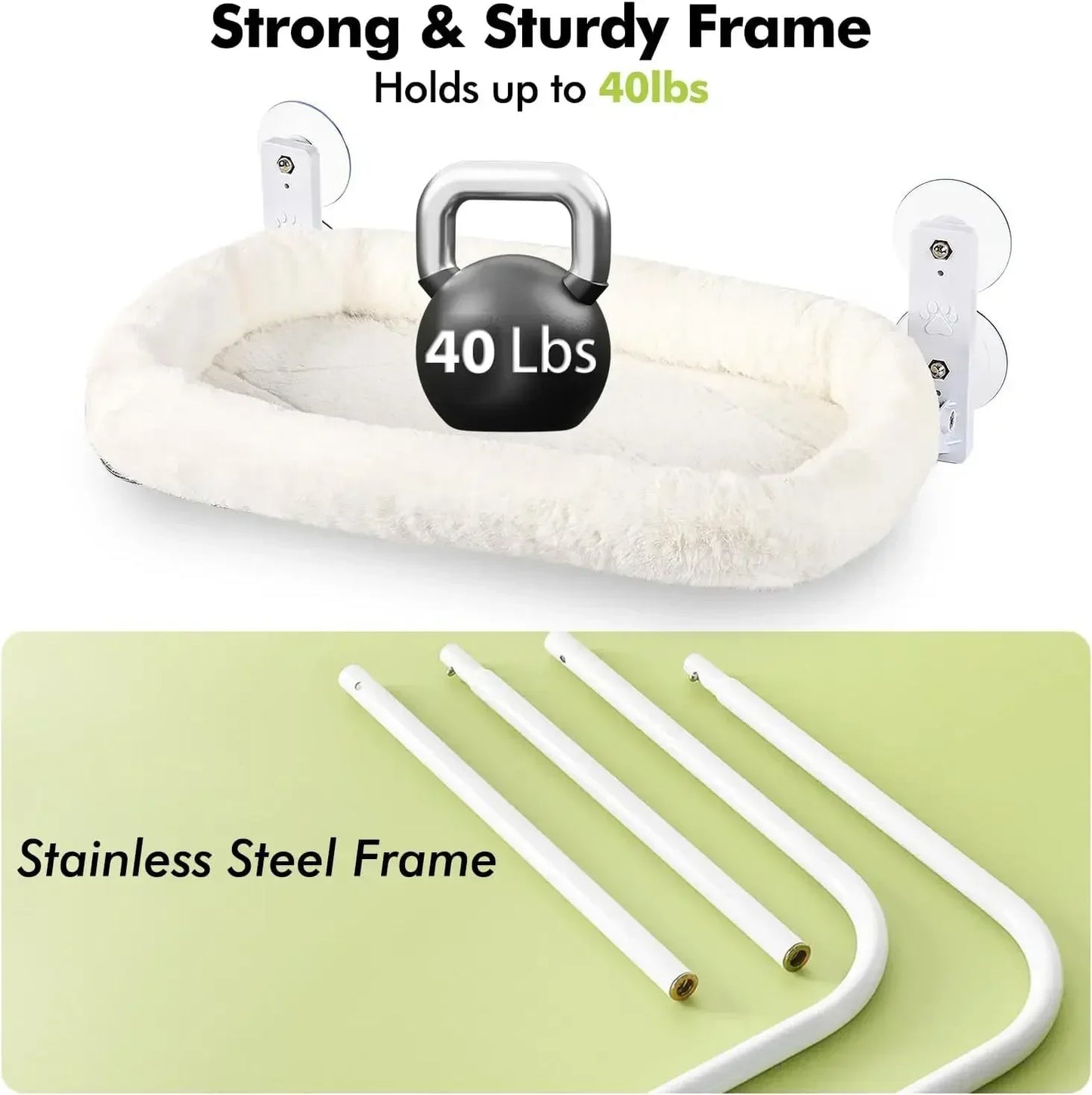 Kattenraamhangmat Draadloos – Zuignap – 18 kg Draagkracht