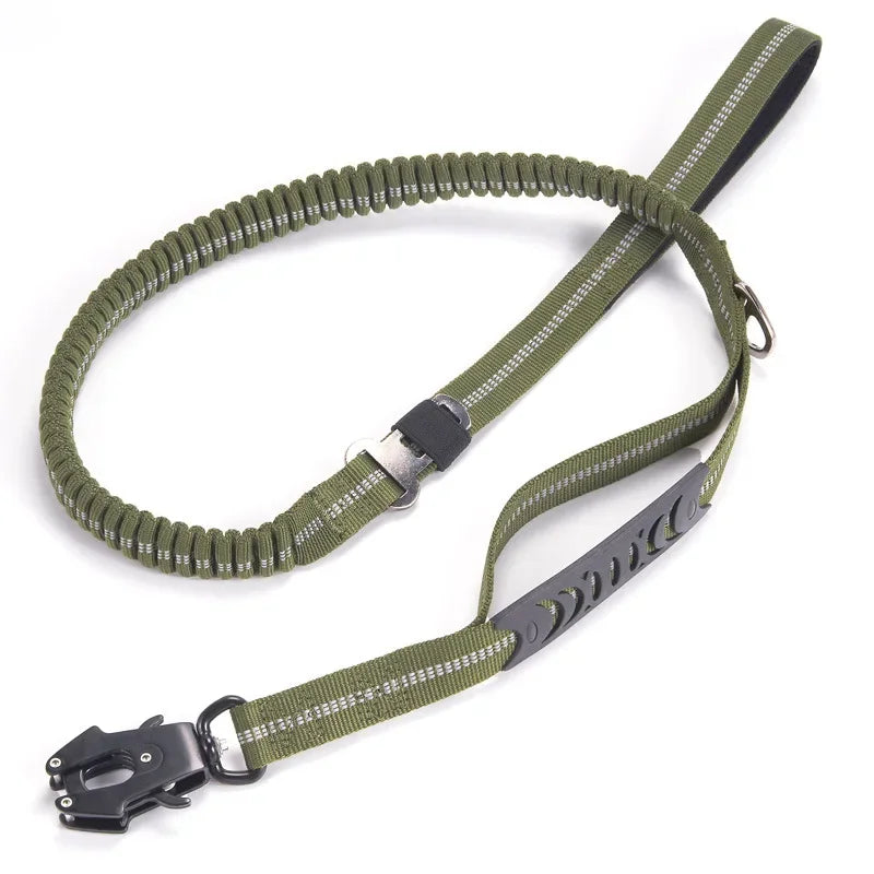 TACTIGRIP Reflecterende Schokabsorberende Hondenriem met Autogordel – Voor Krachtige en Actieve Honden