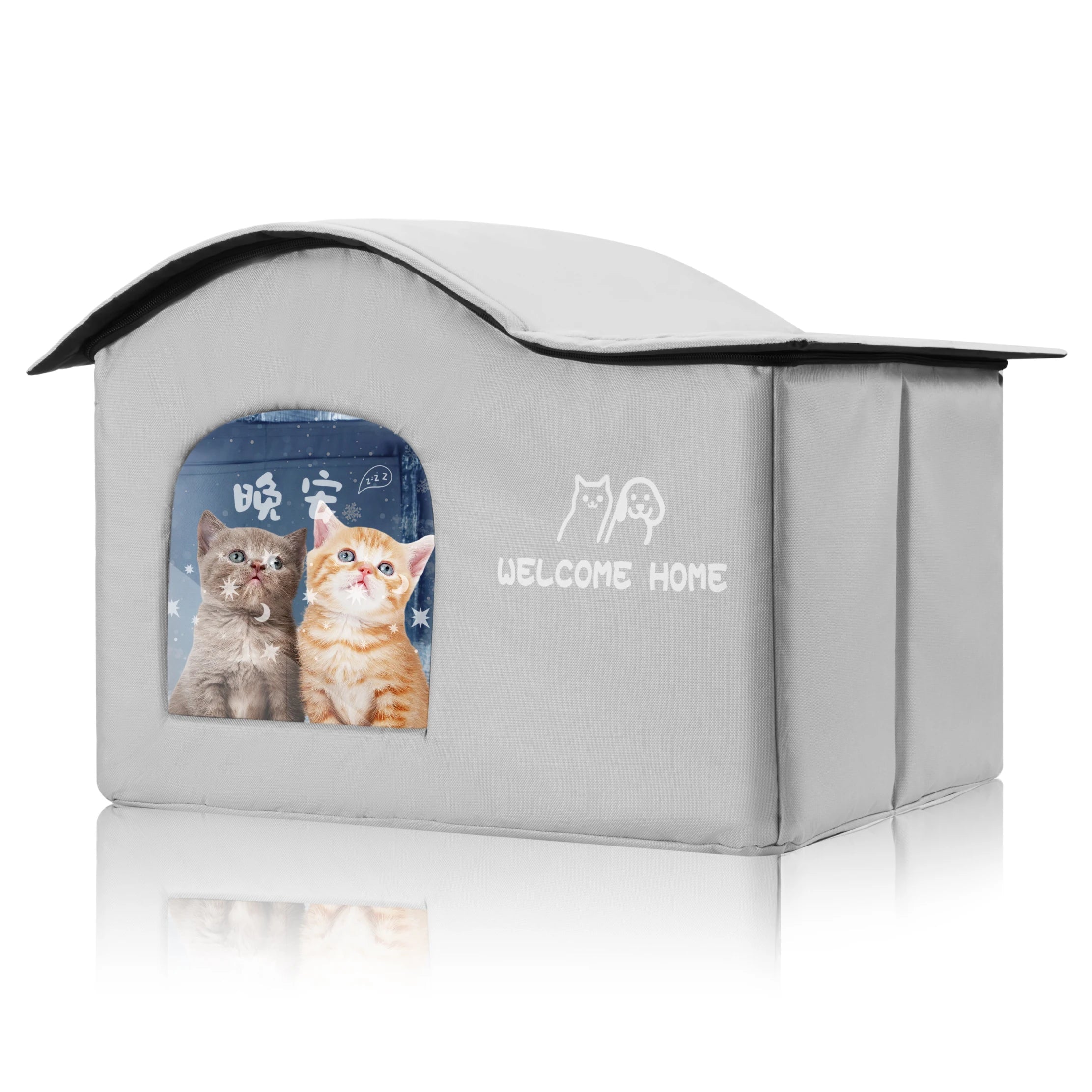ThermaKool Opvouwbaar Isolerend Kattenhuis – 2-in-1 Verkoelend & Verwarmend met Ijspacks & Keerbaar Matras