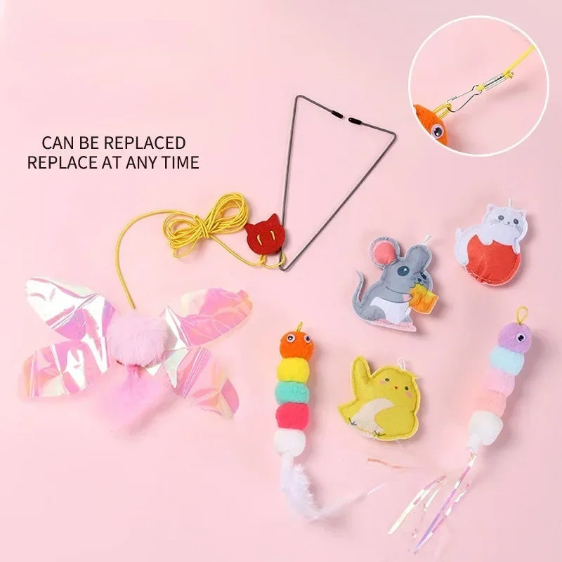 Interactieve Elastische Katten Speelrope met Bel – Deurhanger Teaser Speelgoed