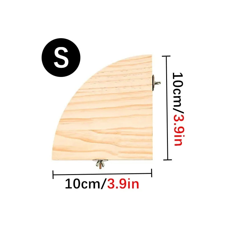 Papegaaienzitstok standaard hout – natuurlijk, waaiervorm