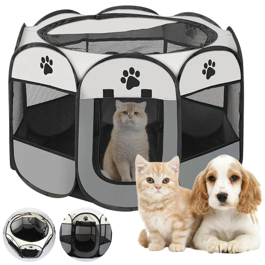 PETSFERA – Opvouwbare Achtzijdige Dierenkooi & Tent