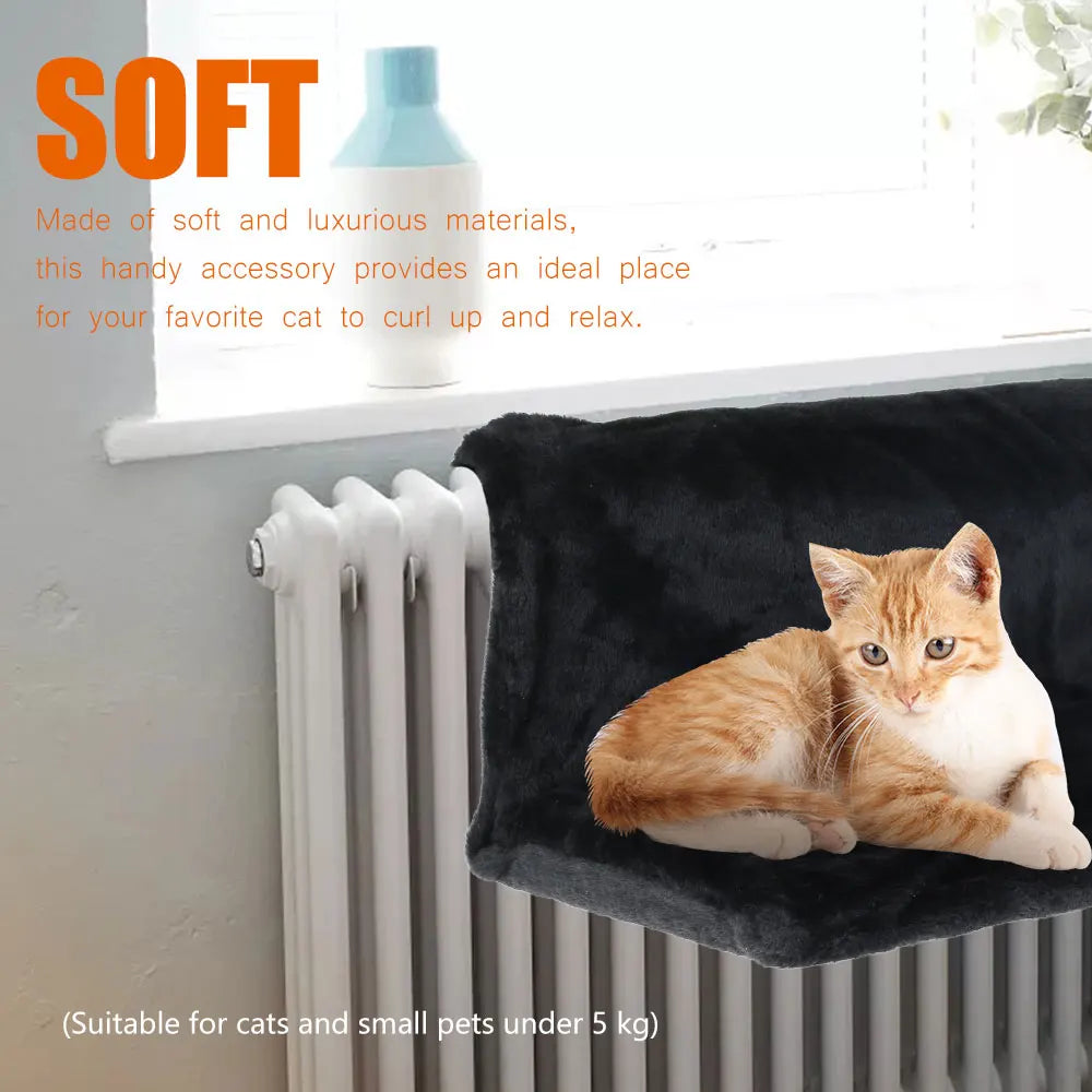 Radiator Kattenbed – Fleece Hangmat met Metalen Frame – 46x30x25 cm