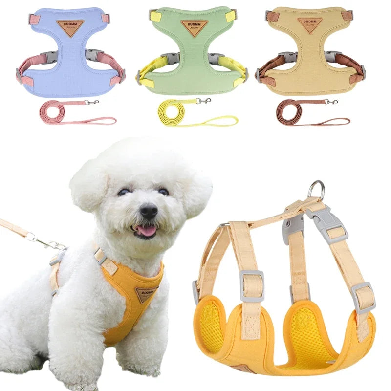 Puppy Harnas en Lijnset – Ademend Verstelbaar Vest Nylon XS-L